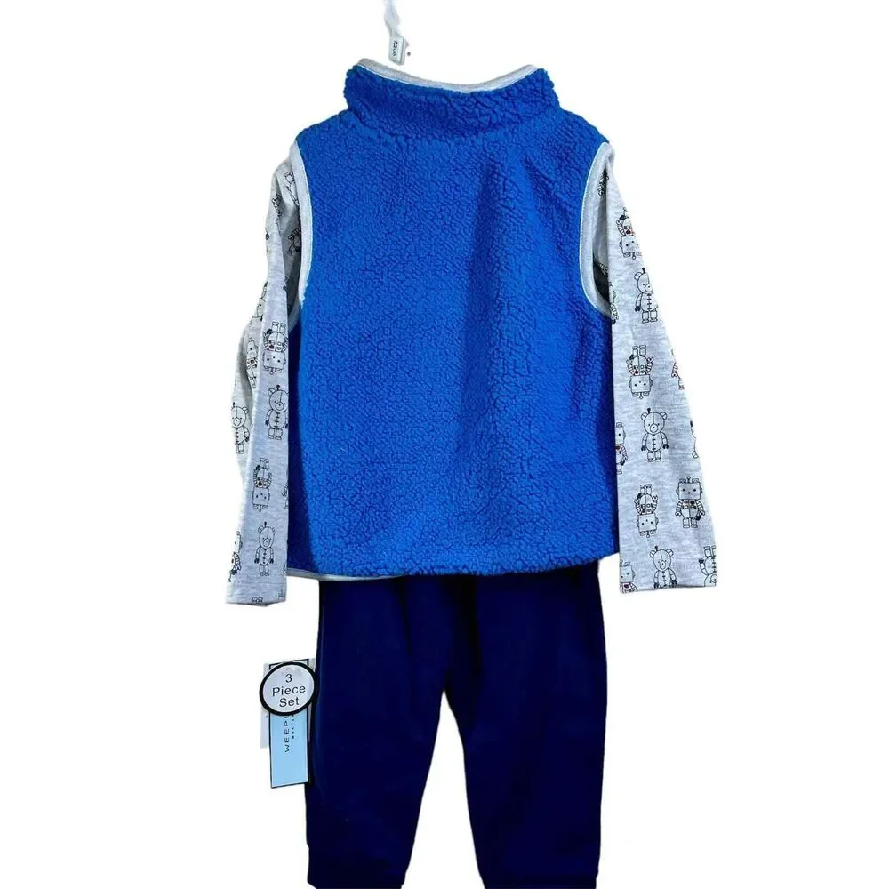 Wee Play Boy blue 3 piece Set  size 24 months  warm cozy play